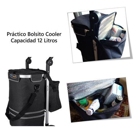 Carrito de Compras Plegable Supermercado o Feria + Bolso Cooler Blue-6