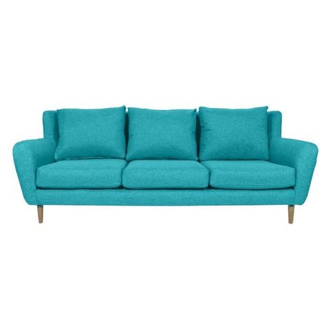 Sofá Lenora Chenille Tipo Lino Turquesa 3 Cuerpos-0