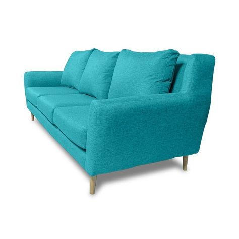 Sofá Lenora Chenille Tipo Lino Turquesa 3 Cuerpos-1