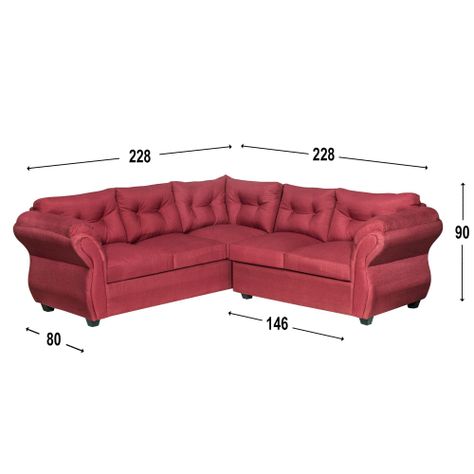 Sofa Seccional 3-2 Catalina Burdeo-2