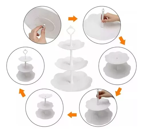 X4 Porta Cupcake Porta Torta Porta Cupcakes Torre Redondo X4-110650-4