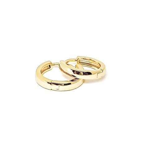 Aros Argollas Bisagra 14mm Enchapado Oro 18K-0