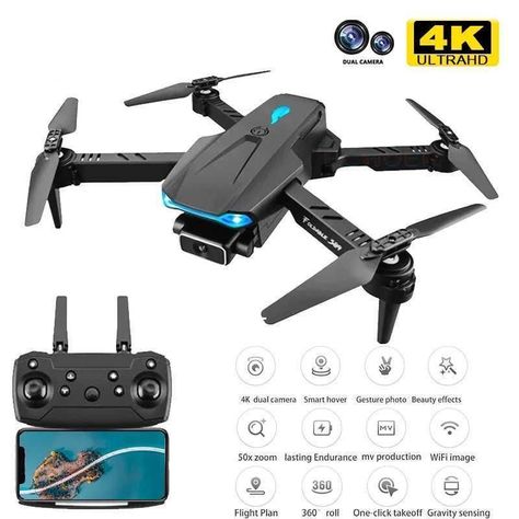 Dron Doble Cámara 4k Wifi Plegable 3 Baterías Bolso Recargable-4