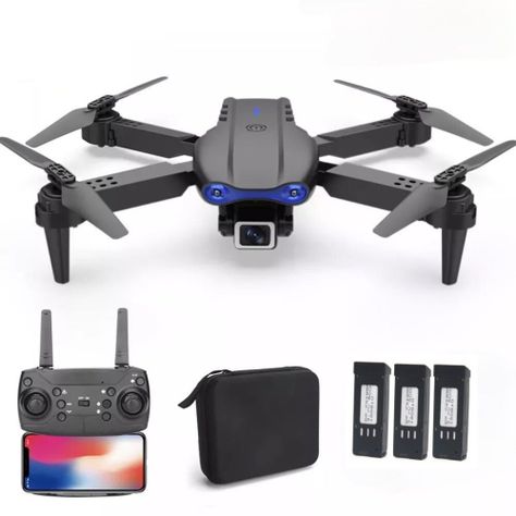 Dron Doble Cámara 4k Wifi Plegable 3 Baterías Bolso Recargable-0