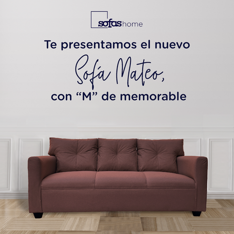 Sofá Mateo Chenille Cafe Pata Plastica 3C-1