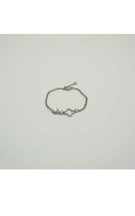 Pulsera Blanda Trébol Plateada i-D-0