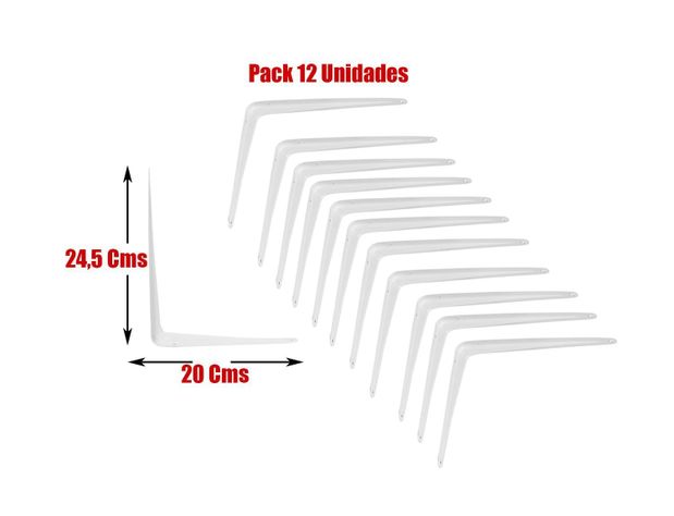 Escuadra Blanca Para Estante De 20 X 24,5 Cms Pack 12 Uni-1
