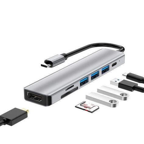 Adaptador 7 en 1 Entrada Tipo C 4K Hdmi Mac Windows-0