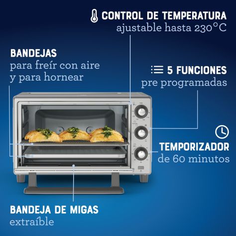 Horno con freidora de aire Oster® de 25 lt TSSTTVLS25-5