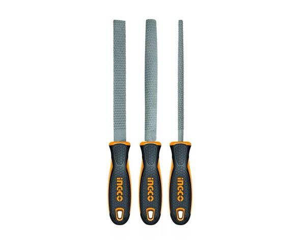 Set Juego 3 Limas Escofinas Ingco 8 PuLG Madera In-1