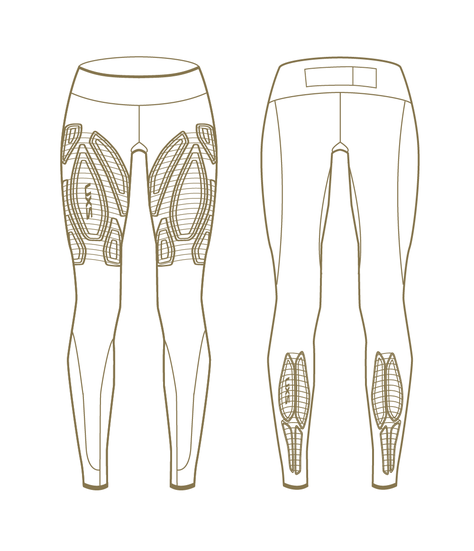 Calzas Compresión Mujer Light Speed Mid-Rise CompTight - Black/Gold Reflective - 2XU-6