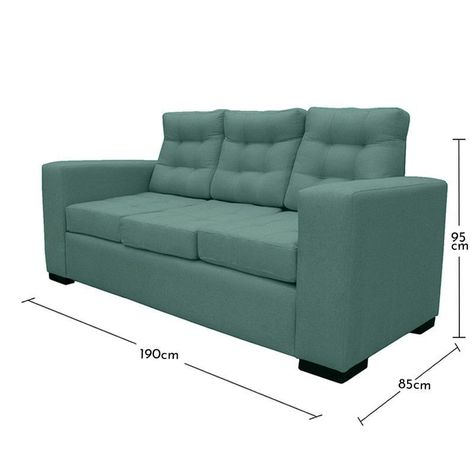Sofá Antu Chenille Tipo Lino Verde 3 Cuerpos-3