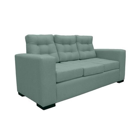 Sofá Antu Chenille Tipo Lino Verde 3 Cuerpos-1
