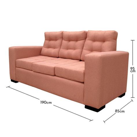 Sofá Antu Chenille Tipo Lino Palo Rosa 3 Cuerpos-3