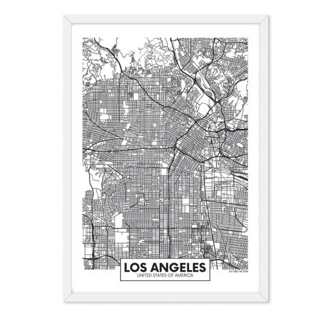 Cuadro Individual  Mapa Los Angeles -0