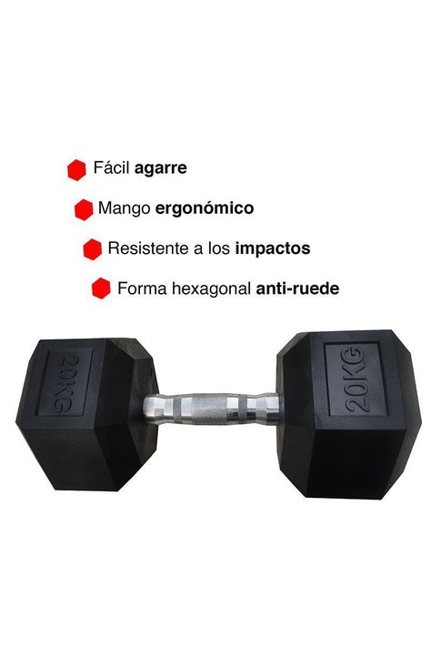 Mancuerna Hexagonal 20 Kg Negro-4