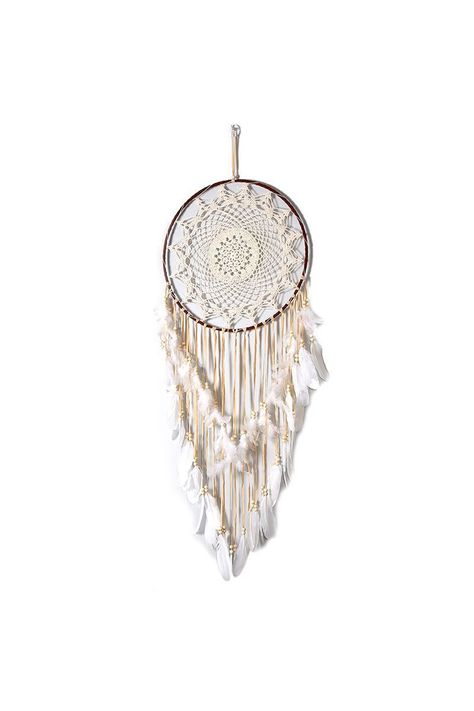 Atrapasueños Macramé Plumas Beige-0