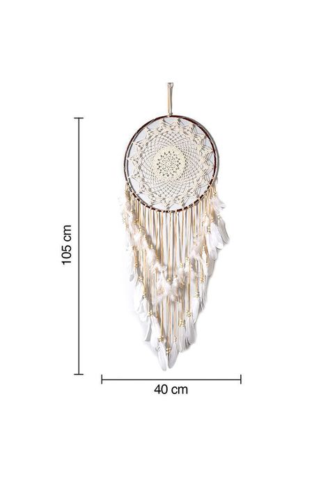 Atrapasueños Macramé Plumas Beige-2