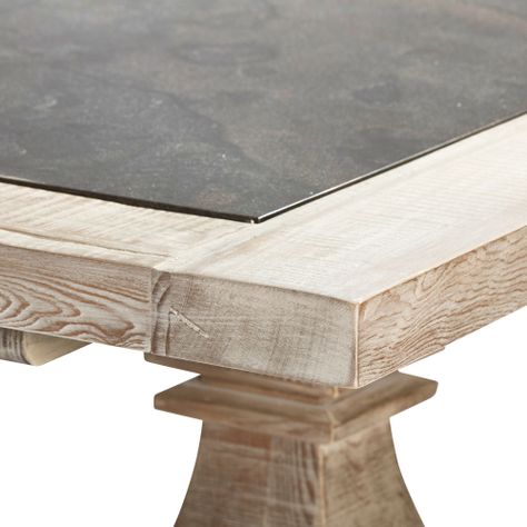 Mesa de comedor Lamma de madera y marmol 220x95-5