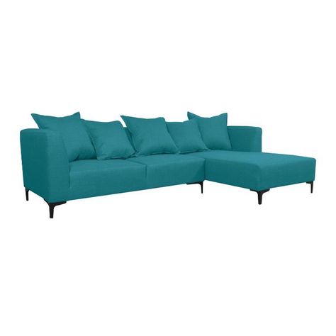 Seccional Cordelia Chenille Tipo Lino Turquesa-1