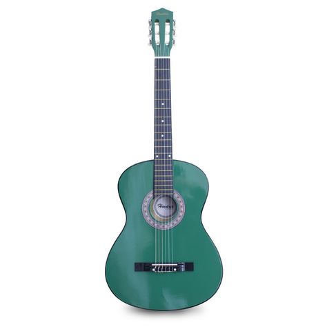 Guitarra Clásica 39 Pulgadas Verde Con Funda Hendrix -0