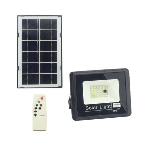 Foco Con Panel Solar 25w, 27 Led, A Control Remoto-0