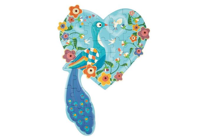 PUZZLE 40PCS CON FORMA, PAVO REAL-0