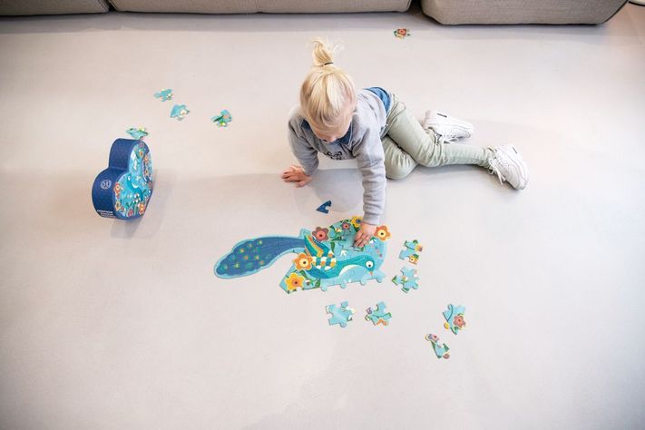 PUZZLE 40PCS CON FORMA, PAVO REAL-3