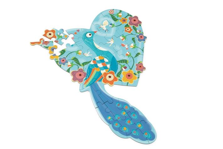PUZZLE 40PCS CON FORMA, PAVO REAL-1