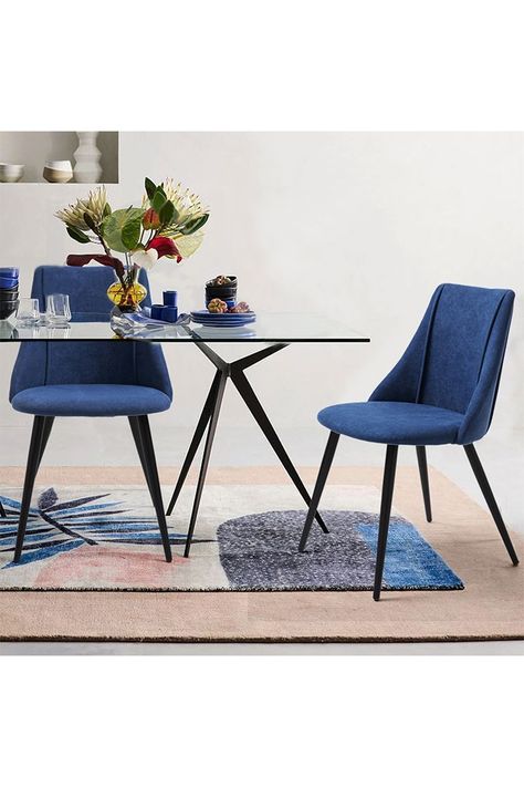Pack 2 Sillas de Comedor Milan Azul-1