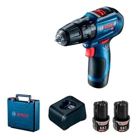 Taladro Percutor Bosch Gsb 12v-30 Brushless + 2 Baterías-0