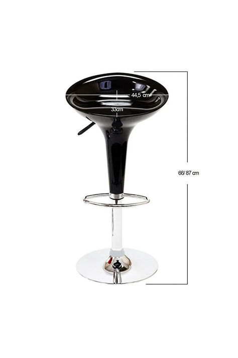 Pack 2 - Piso Bar Regulable Taburete Estilo Retro - Negro-4