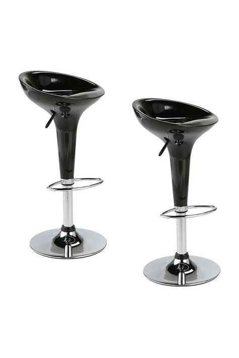 Pack 2 - Piso Bar Regulable Taburete Estilo Retro - Negro-0