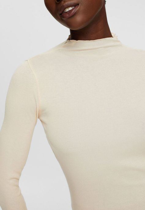Polera De Manga Larga Con Cuello Alto Mujer Esprit-2