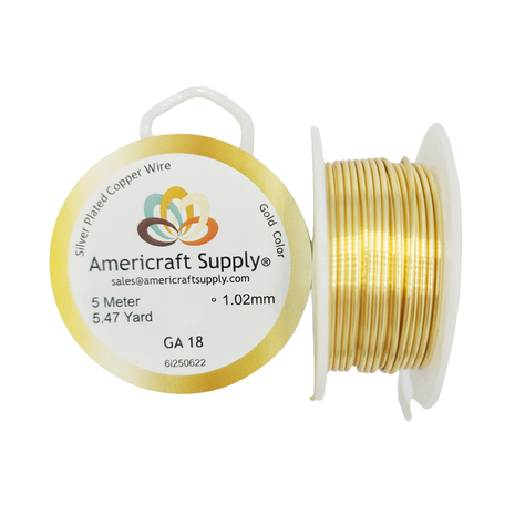 Alambre 18 Americraft Supply Gold-0