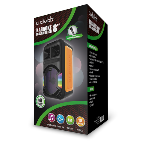 KARAOKE BT AUDIOLAB 8" TWS/FM/USB/SD/AUX/ 15W-1