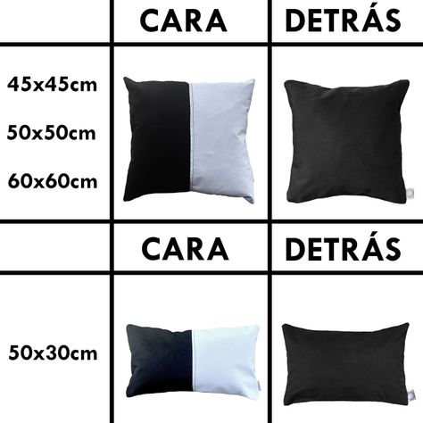 PACK 4 COJINES DECORATIVO ECOCUERO BLANCO Y NEGRO 50X50 RELLENO-4