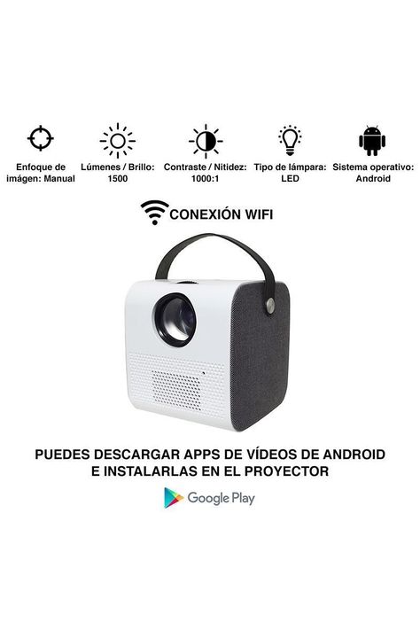 Mini Proyector Portátil Q3 17,5x16x16,2 cm Blanco-1