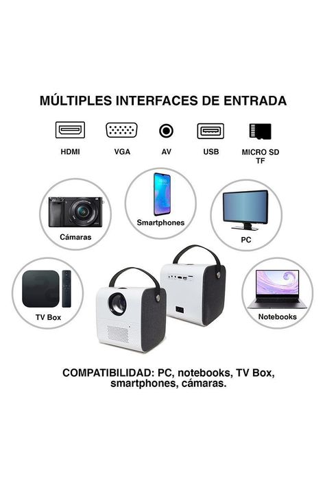 Mini Proyector Portátil Q3 17,5x16x16,2 cm Blanco-3