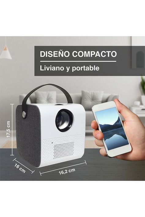Mini Proyector Portátil Q3 17,5x16x16,2 cm Blanco-4