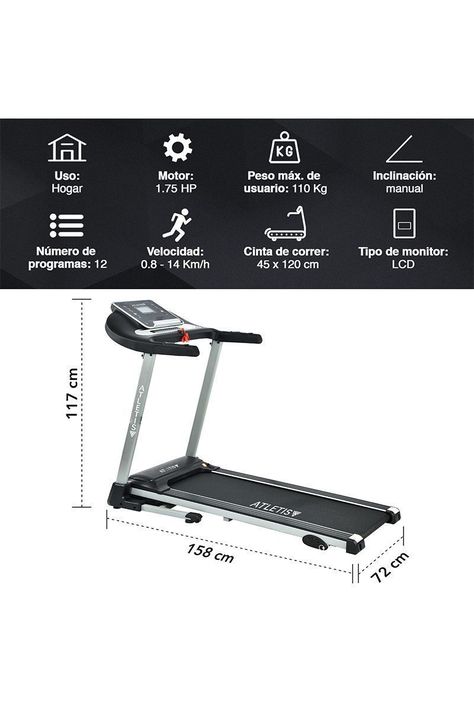 Trotadora Atletis Fit BS8250 MP3 USB Negro-2