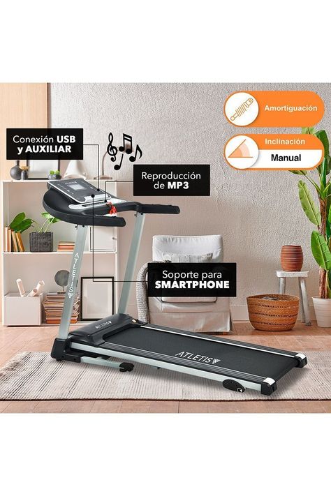 Trotadora Atletis Fit BS8250 MP3 USB Negro-4