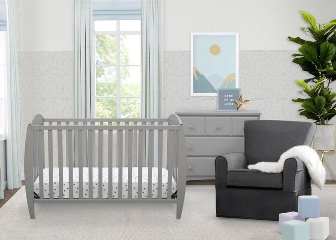 Cuna de madera 4 en 1 taylor Gris-1