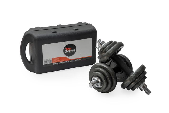 SET MANCUERNA HIERRO  20 Kg AJUSTABLE-0