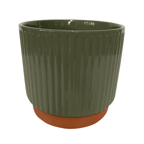 Macetero Enlozado Oliva  17x15 Decogreen-0
