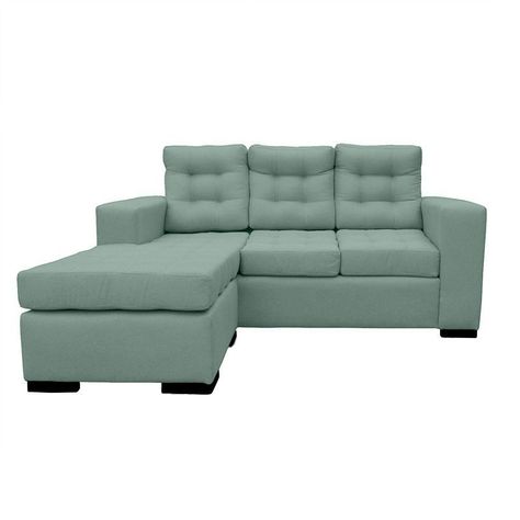 Seccional Antu Chenille Tipo Lino Verde 3 Cuerpos-0