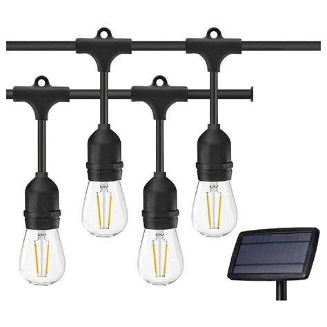 Guirnalda De Luces Solar LED 20 Ampolletas Cálida 10mts-1