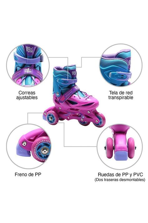 Patines 2 en 1 Talla M Modelo BW-905 Rosado-3