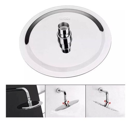 Plato De Ducha Redondo Acero Inoxidable 20 Cm Taumm-2