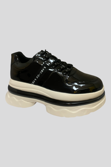 Zapatilla Urbana con plataforma Negro Brillante -0